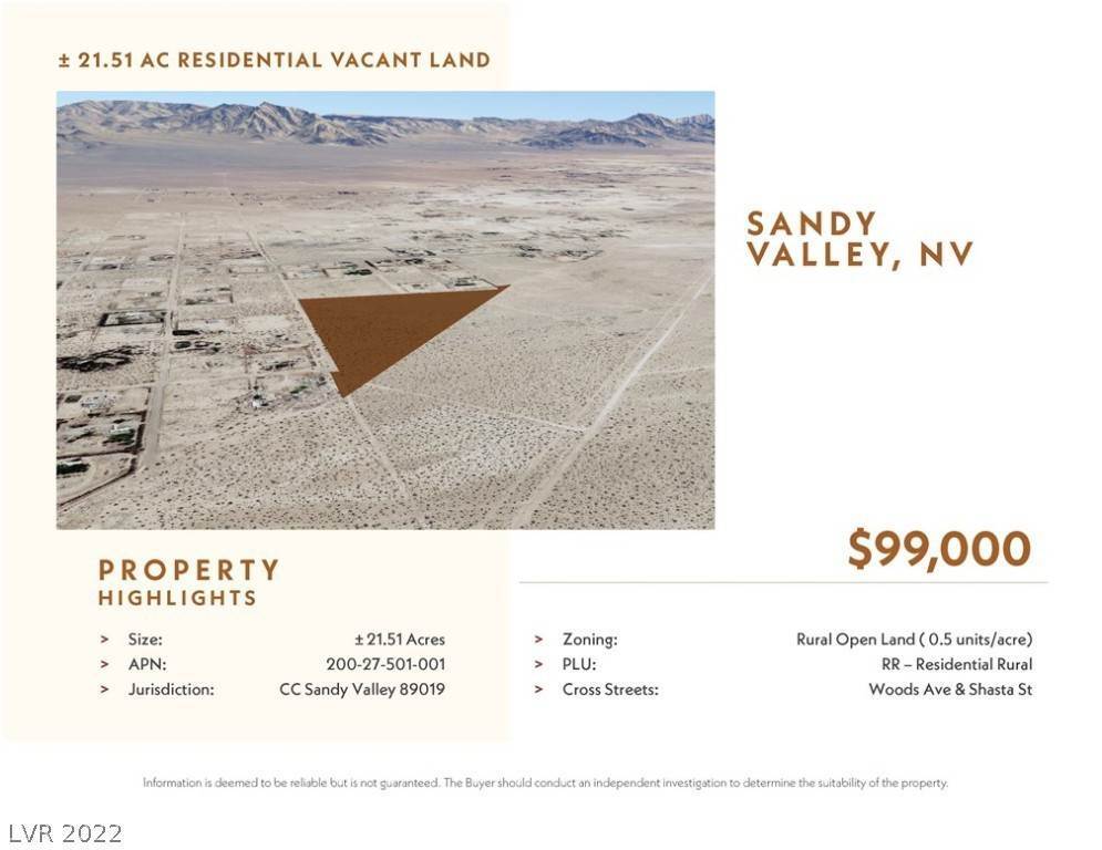 Mark för Försäljning vid Shasta Street Sandy Valley, Nevada 89019 Förenta staterna